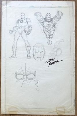Romita, John Sr. | Iron Man pencil preliminary studies | Thornbush Art