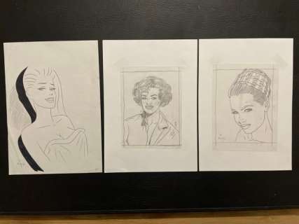 Minus, Walter | Minus, Walter - 3x Dessin original - Femmes | Catawiki