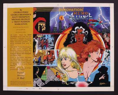 Cover Proof for Hero Alliance Quarterly #1 (1991) by George Perez