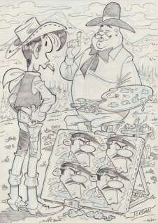 Jordan, Julian | Jordan, Julian - Original drawing - Lucky Luke - The Artist - | Catawiki