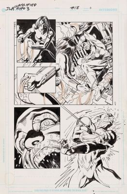 Klaus Janson | Justice League of America Classified #18 - Page 8, DC Comics Penciler: Jose Luis Garcia Lopez - Inker: Klaus Janson, 2006 | Philippe Labaune Gallery