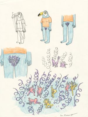 Lisa Hanawalt | Tuca’s Sex Bugs - Feutre sur papier | Huberty Breyne Gallery