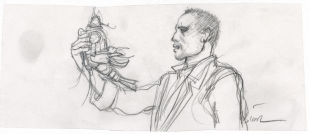 Enki Bilal | GRAPHITE IN PROGRESS 3 – Dessin original 101 | Galerie Barbier