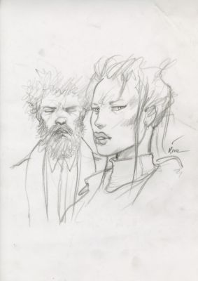 Enki Bilal | GRAPHITE IN PROGRESS 3 – Dessin original 83 | Galerie Barbier