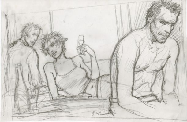 Enki Bilal | GRAPHITE IN PROGRESS 3 – Dessin original 30 | Galerie Barbier