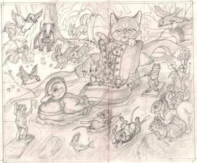 Haywood, Helen Rivière (1908-1995) | Helen Haywood (1908-1995) - Boat Race - Originele tekening in potlood op board voor een Jig-Saw puzzel - (1965) | Catawiki