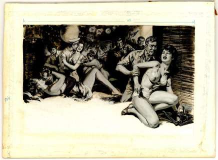 Saunders - SAIGON OPIUM DEN, Original Illustration | Russ Cochran