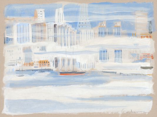 Dominique Corbasson | Fog - Gouache sur carton | Huberty Breyne Gallery