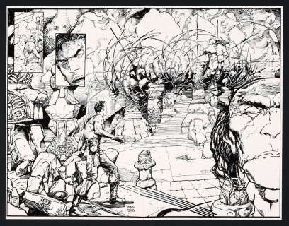 Rune #2 (1994) Double Page Splash (14-15) Re-Creation by John Floyd | mycomicshop.com