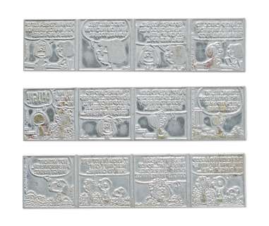Original Printing Plates for Three ’’Peanuts’’ Comic Strips | Nate Sanders