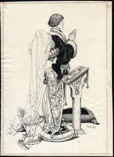 Hérouard, Chéri (1881 - 1961) | Chéri Hérouard - Originele boek-illustratie - ’Ballades - Dame serez de mon Coeur sans debat ’ - (1920) | Catawiki