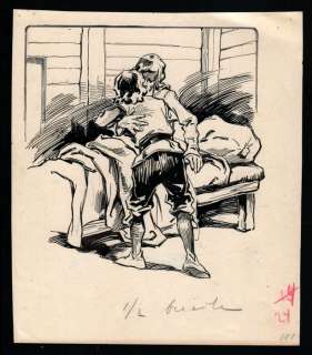 Piet Van Geldrop (1872-1939) | Piet (Petrus) van Geldrop (1872 -1939) - Oostindische inkt op dik papier - Originele illustratie voor een jongensboek - (1920/1925) | Catawiki