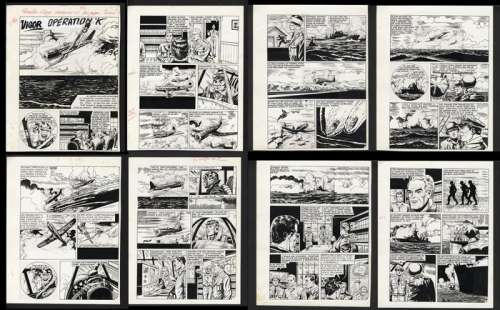 Giordan, Raoul & Robert - Giordan, Raoul & Robert - 8x Planche originale - Vigor 40 - Opération K - (1956)