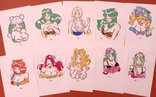 Kitty | Kitty 10x illustrazioni originali "Anime women" | Catawiki