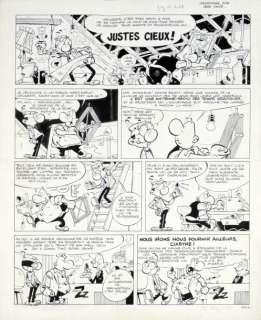 Greg (Michel Regnier Dit) | GREG ACHILLE TALON Encre de chine pour une double planche gag… | Coutau Bégarie