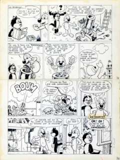 Motti, Michel - PIF LE CHIEN. Encre de Chine pour la planche 3 de cette aventure