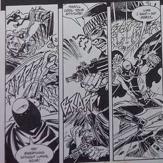 Bill Reinhold (Pencil And Ink) | Bill Reinhold Enorme double planche originale 58x42 cm - Prowler Vol 1 #1 - Page volante - EO - (1994) | Catawiki