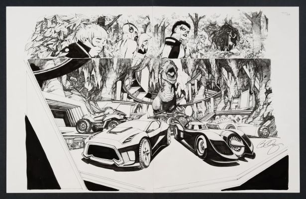 Bernard Chang | Original Art from Teen Titans #26 (2019) Pages 2-3 Pencils and inks by Bernard Chang | mycomicshop.com (Buy It Now)