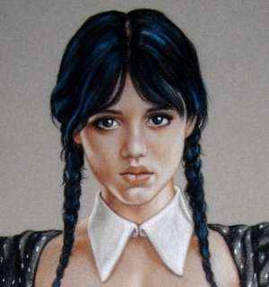 Sly | Sly - Original drawing in colour - Nude women - "Wednesday Addams" - Size: 31 x 42 cm. - (2022) | Catawiki