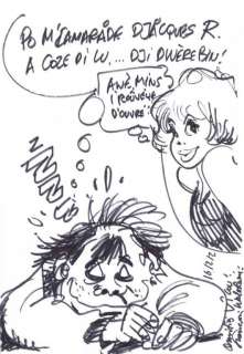 Walthéry. Dessin original dédicacé Vî Bleu | BDEnchères