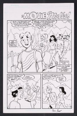 Bob Smith, Dan Parent | Original Art Complete 5-Page Story ’Movie Melee’ from Archie Milestones Digest #16 (2022) Pencils by Dan Parent, Inks by Bob Smith | mycomicshop.com