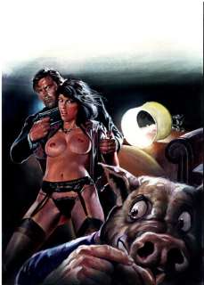 Enzo Sciotti | Pig n. 24 - Enzo Sciotti - Original Cover "astuto come un suino" - Page volante - Exemplaire unique - (1985) | Catawiki