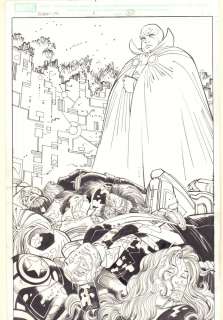 John Romita Jr., Klaus Janson - avengers #11 p. 21 - the watcher with defeated avengers splash - 2011