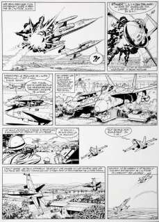 Bergèse | Buck Danny, planche n°26 Ã  l’encre de Chine de l… | Millon