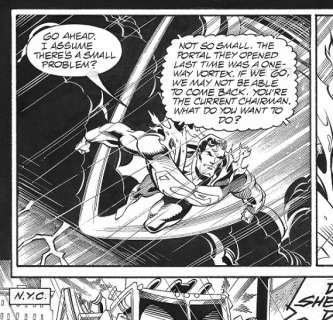 JLA Incarnations. Superman. NY City. Original Comic Art Page. Full Pencil. | Unreal Books