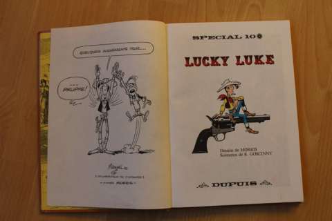Tenret, Manuel (D’après Morris) / Morris | Lucky Luke - Dédicace 2 personnages de Tenret dans l’album spécial 10 - Cartonné - Réédition - (1992/2022) | Catawiki