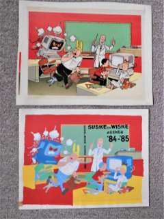 Studio Vandersteen | Suske en Wiske - 2x originele inkleuring met drukfilm - Suske en Wiske Agenda ’84-’85 - (1984) | Catawiki