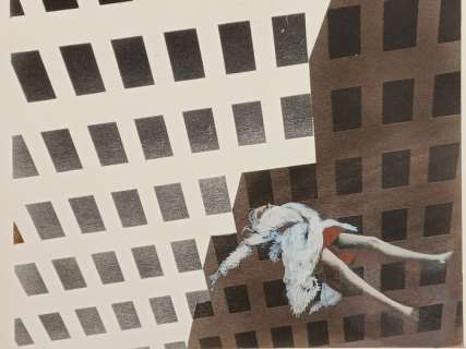 Karel Thole | Karel Thole - Illustrazione Originale "Salto nel Vuoto" - Page volante - Exemplaire unique | Catawiki