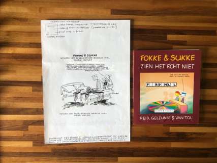 Jean-Marc Tol | Fokke & Sukke - Zien het echt niet met opdrachttekening + losse originele tekening - EO - (1998) | Catawiki
