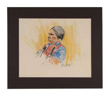 Wounded Knee Courtroom Drawings (2) | Guernseys