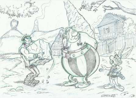 Bernat, Serrat | Bernat, Serrat - Original drawing - Tribute to Uderzo | Catawiki