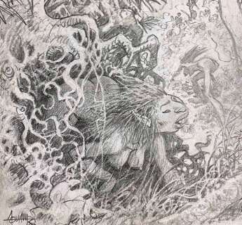 Aouamri, Mohamed | Aouamri, Mohamed - Originele tekening - Encyclopedie de la Féerie - Racines - (2009) | Catawiki