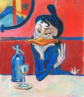 Tony Fernandez, Disney Artist | Daisy Inspired By Pablo Picasso "The Absinthe Drinker" (1901) - Original Painting - Tony Fernandez Signed - Acrylic Art - Original Artwork | Catawiki