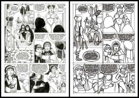 Mitton, Jean-Yves | Mitton, Jean-Yves - Originele pagina + schetspagina - Messalina T1 - Le Temple de Priape - (2011) | Catawiki