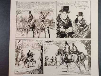 Sergio Tarquinio | Il Giornalino n. 14 - Sergio Tarquinio - Tavola d’Apertura "Leo Battaglia: Rapimento" - Firmata - Exemplaire unique - (1993) | Catawiki