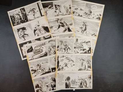 Guglielmo Letteri, Claudio Nizzi | Tex Gigante n. 337 - Guglielmo Letteri - 5x Tavole Originali Consecutive "L’Uomo Serpente" - Page volante - Exemplaire unique - (1988) | Catawiki