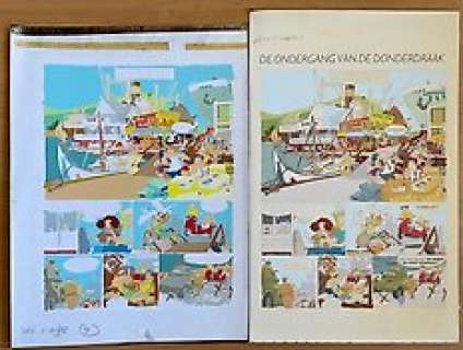 Henk Kuijpers | Franka - Originele inkleuring + zwartfilm voor Wordt Vervolgd en originele album inkleuring Donderdraak - Page volante - (1985/1986) | Catawiki