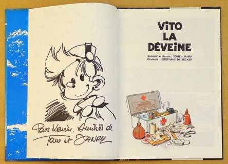 Janry | Spirou et Fantasio T43 - "Vito la déveine" avec dédicace Janry - Cartonné - (1991) | Catawiki