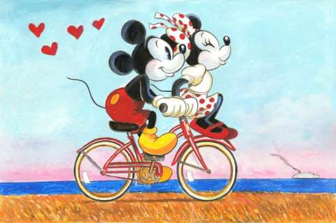 Tony Fernandez | Mickey & Minnie Inspired By Bo Bartlett’s "The Day Everything Changed Forever" (2016) - Original Painting - Tony Fernandez Signed - 50 x 35 cm - Acrylic Art - Original Artwork | Catawiki