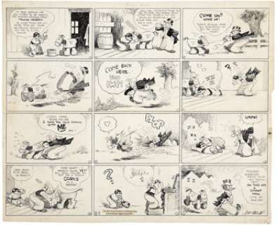 Billy DeBeck Barney Google Sunday Comic Strip Original Art dated 8-9-31 (King Features Syndicate, 1931). This -