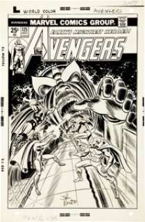 Ron Wilson and John Romita Sr. Avengers #125 Cover Original Art (Marvel, 1974). Earth‘s mightiest heroes battle -