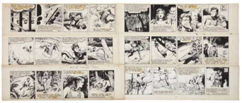 Rex Maxon Tarzan Daily Comic Strip Original Art Group (United Feature Syndicate, 1947). Group of six Tarzan -