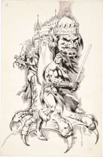 Ernie Chan Claw the Unconquered Advertisement Illustration Original Art (DC, 1975). "The entire world -