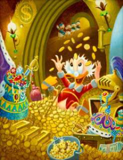 Carl Barks Happy Hour Scrooge McDuck Oil Painting Original Art (c. 1996). We believe this to be the first time - | Heritage