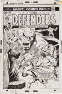 Sal Buscema and Frank Bolle The Defenders #11 Cover Original Art (Marvel, 1973). The Sentinel of the Spaceways - | Heritage