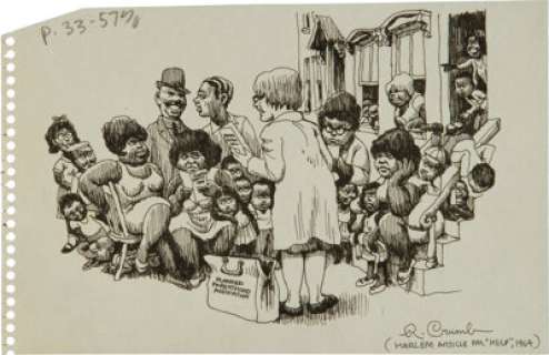Robert Crumb Help! #22 "Harlem Sketchbook" Illustration Original Art (Warren Publishing, 1965). Robert -